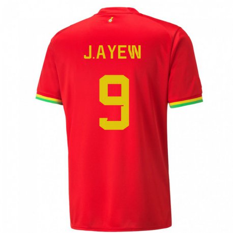 Kandiny Damen Ghanaische Jordan Ayew #9 Rot Auswärtstrikot Trikot 22-24 T-shirt