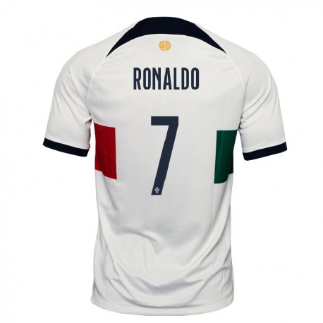Kandiny Damen Portugiesische Cristiano Ronaldo #7 Weiß Auswärtstrikot Trikot 22-24 T-shirt