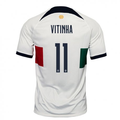 Kandiny Damen Portugiesische Vitinha #11 Weiß Auswärtstrikot Trikot 22-24 T-shirt