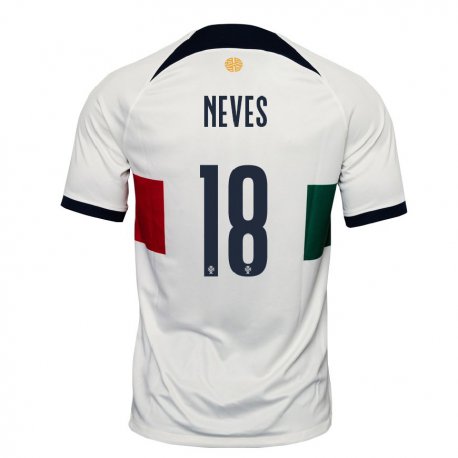 Kandiny Damen Portugiesische Ruben Neves #18 Weiß Auswärtstrikot Trikot 22-24 T-shirt