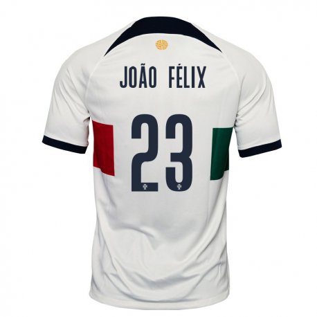 Kandiny Damen Portugiesische Joao Felix #23 Weiß Auswärtstrikot Trikot 22-24 T-shirt