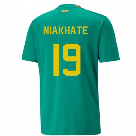 Kandiny Damen Senegalesische Moussa Niakhate #19 Grün Auswärtstrikot Trikot 22-24 T-shirt