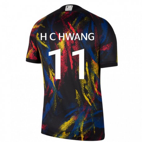 Kandiny Damen Südkoreanische Hee-chan Hwang #11 Mehrfarbig Auswärtstrikot Trikot 22-24 T-shirt