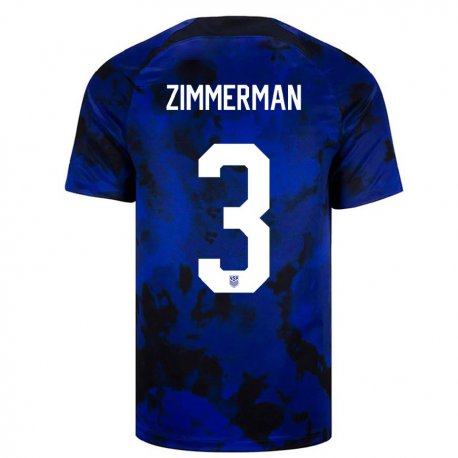 Kandiny Damen Us-amerikanische Walker Zimmerman #3 Königsblau Auswärtstrikot Trikot 22-24 T-shirt