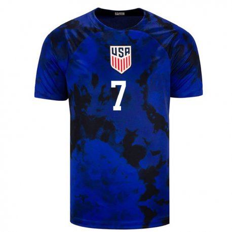 Kandiny Damen Us-amerikanische Paul Arriola #7 Königsblau Auswärtstrikot Trikot 22-24 T-shirt
