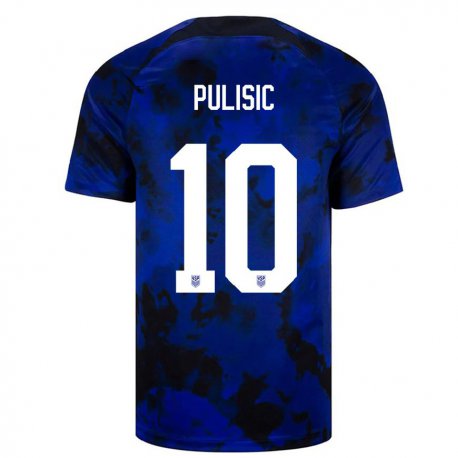 Kandiny Damen Us-amerikanische Christian Pulisic #10 Königsblau Auswärtstrikot Trikot 22-24 T-shirt