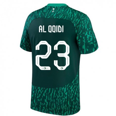 Kandiny Damen Saudi-arabische Nawaf Al Qqidi #23 Dunkelgrün Auswärtstrikot Trikot 22-24 T-shirt