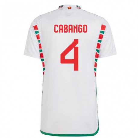 Kandiny Damen Walisische Ben Cabango #4 Weiß Auswärtstrikot Trikot 22-24 T-shirt