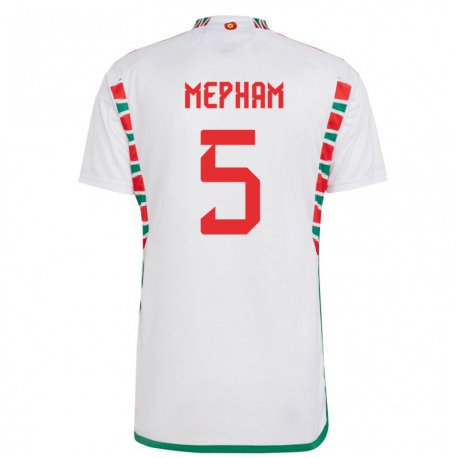 Kandiny Damen Walisische Chris Mepham #5 Weiß Auswärtstrikot Trikot 22-24 T-shirt
