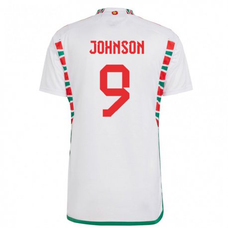 Kandiny Damen Walisische Brennan Johnson #9 Weiß Auswärtstrikot Trikot 22-24 T-shirt