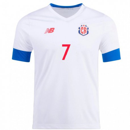 Kandiny Damen Costa-ricanische Anthony Contreras #7 Weiß Auswärtstrikot Trikot 22-24 T-shirt