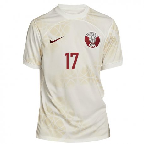 Kandiny Damen Katarische Abdelrahman Fahmi Moustafa #17 Goldbeige Auswärtstrikot Trikot 22-24 T-shirt
