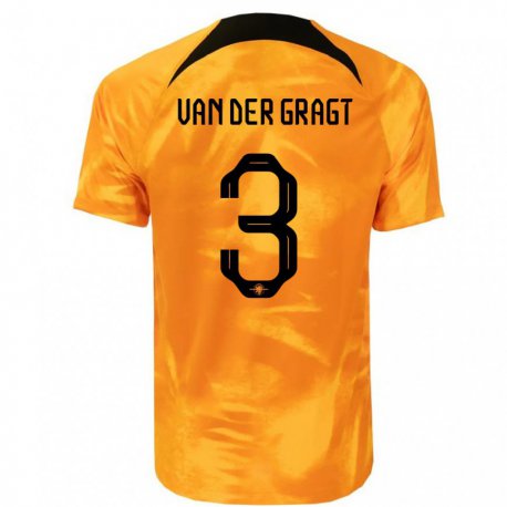 Kandiny Kinder Niederländische Stefanie Van Der Gragt #3 Laser-orange Heimtrikot Trikot 22-24 T-shirt