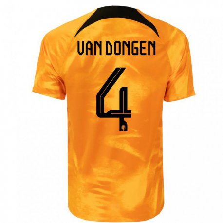 Kandiny Kinder Niederländische Merel Van Dongen #4 Laser-orange Heimtrikot Trikot 22-24 T-shirt