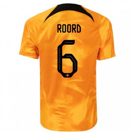 Kandiny Kinder Niederländische Jill Roord #6 Laser-orange Heimtrikot Trikot 22-24 T-shirt
