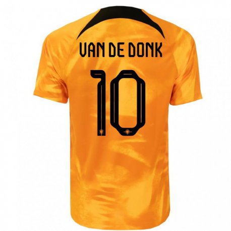 Kandiny Kinder Niederländische Danielle Van De Donk #10 Laser-orange Heimtrikot Trikot 22-24 T-shirt