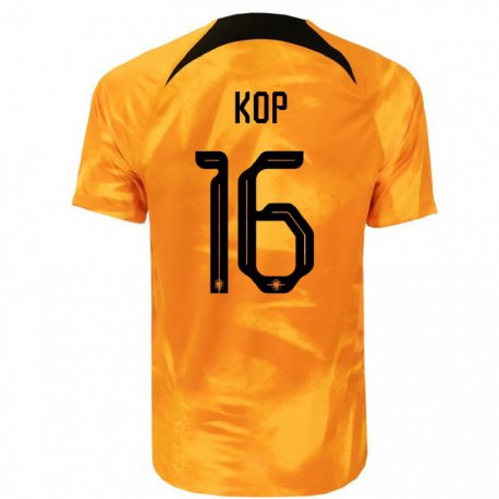Kandiny Kinder Niederländische Lize Kop #16 Laser-orange Heimtrikot Trikot 22-24 T-shirt
