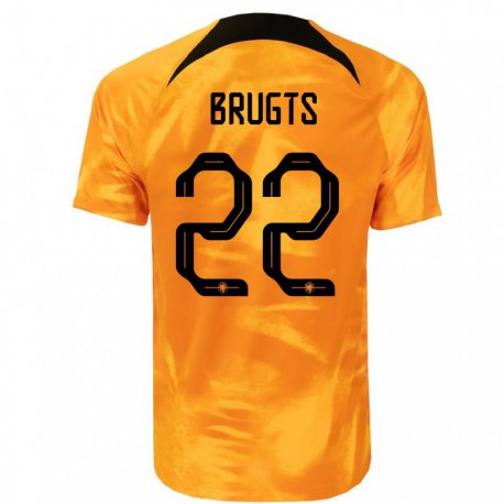 Kandiny Kinder Niederländische Esmee Brugts #22 Laser-orange Heimtrikot Trikot 22-24 T-shirt