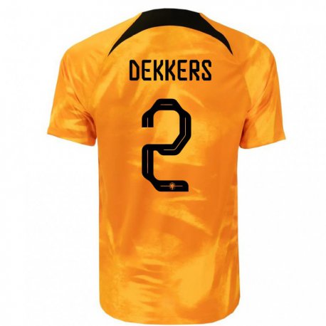 Kandiny Kinder Niederländische Sem Dekkers #2 Laser-orange Heimtrikot Trikot 22-24 T-shirt
