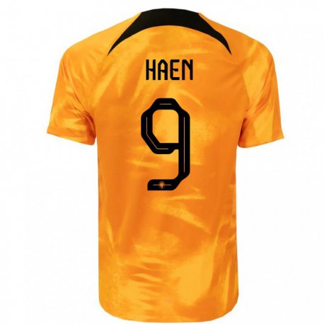Kandiny Kinder Niederländische Devin Haen #9 Laser-orange Heimtrikot Trikot 22-24 T-shirt