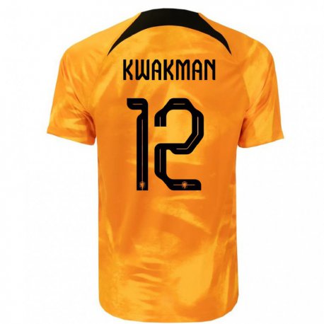 Kandiny Kinder Niederländische Dave Kwakman #12 Laser-orange Heimtrikot Trikot 22-24 T-shirt