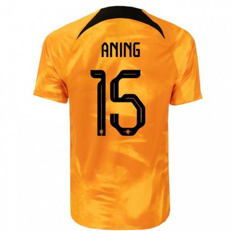 Kandiny Kinder Niederländische Prince Aning #15 Laser-orange Heimtrikot Trikot 22-24 T-shirt