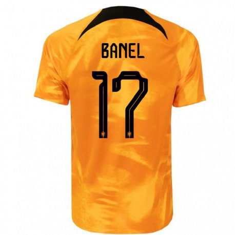 Kandiny Kinder Niederländische Jaydon Banel #17 Laser-orange Heimtrikot Trikot 22-24 T-shirt