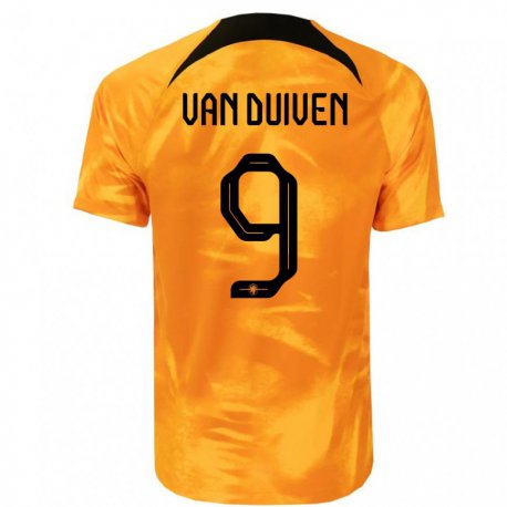 Kandiny Kinder Niederländische Jason Van Duiven #9 Laser-orange Heimtrikot Trikot 22-24 T-shirt
