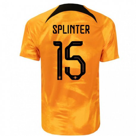 Kandiny Kinder Niederländische Ilias Splinter #15 Laser-orange Heimtrikot Trikot 22-24 T-shirt