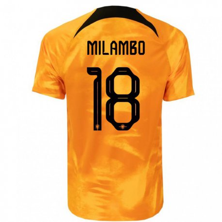 Kandiny Kinder Niederländische Antoni Milambo #18 Laser-orange Heimtrikot Trikot 22-24 T-shirt