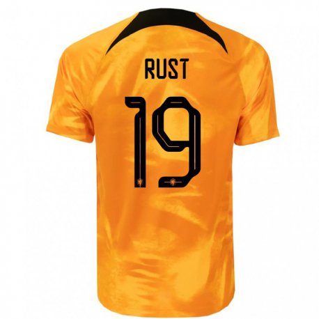 Kandiny Kinder Niederländische Fabiano Rust #19 Laser-orange Heimtrikot Trikot 22-24 T-shirt