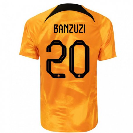 Kandiny Kinder Niederländische Ezechiel Banzuzi #20 Laser-orange Heimtrikot Trikot 22-24 T-shirt