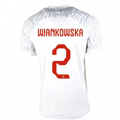 Kandiny Kinder Polnische Martyna Wiankowska #2 Weiß Heimtrikot Trikot 22-24 T-shirt