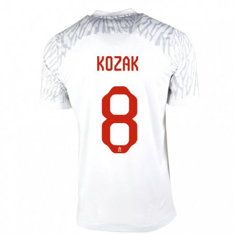 Kandiny Kinder Polnische Kinga Kozak #8 Weiß Heimtrikot Trikot 22-24 T-shirt