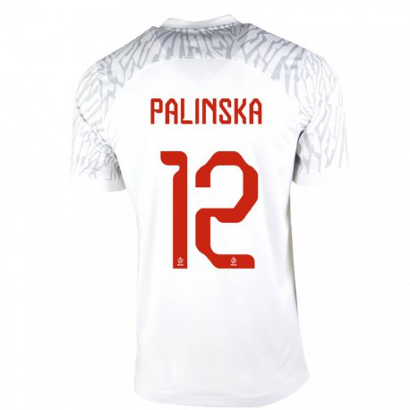 Kandiny Kinder Polnische Anna Palinska #12 Weiß Heimtrikot Trikot 22-24 T-shirt