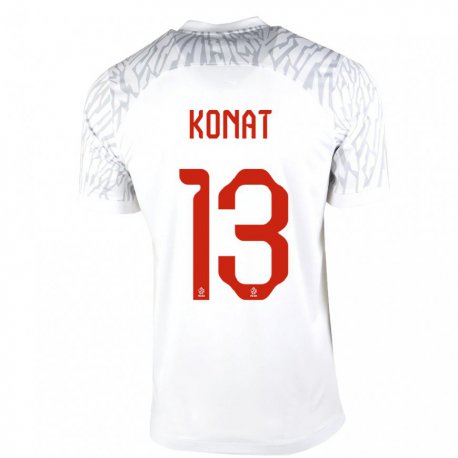 Kandiny Kinder Polnische Katarzyna Konat #13 Weiß Heimtrikot Trikot 22-24 T-shirt
