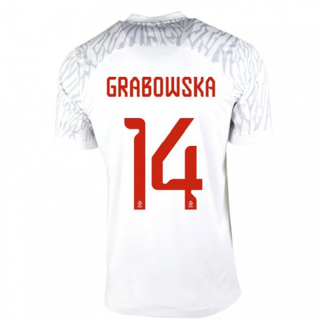 Kandiny Kinder Polnische Dominika Grabowska #14 Weiß Heimtrikot Trikot 22-24 T-shirt