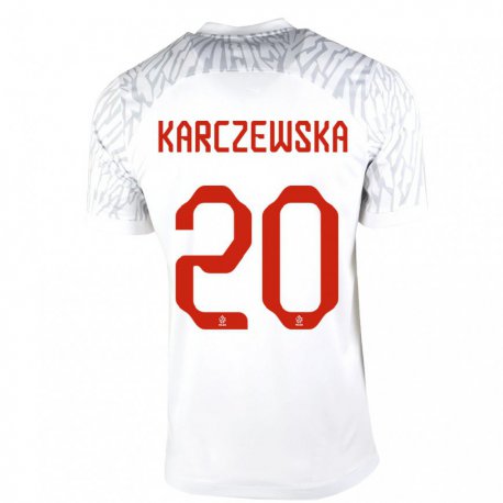 Kandiny Kinder Polnische Nikola Karczewska #20 Weiß Heimtrikot Trikot 22-24 T-shirt
