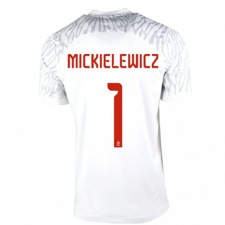 Kandiny Kinder Polnische Aleksander Mickielewicz #1 Weiß Heimtrikot Trikot 22-24 T-shirt