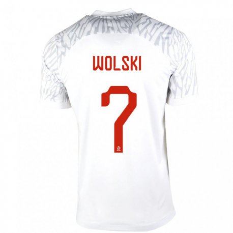 Kandiny Kinder Polnische Filip Wolski #7 Weiß Heimtrikot Trikot 22-24 T-shirt
