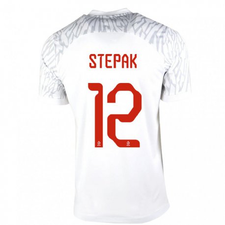 Kandiny Kinder Polnische Jakub Stepak #12 Weiß Heimtrikot Trikot 22-24 T-shirt