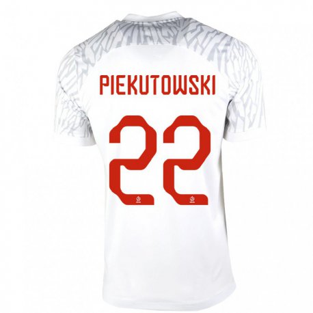 Kandiny Kinder Polnische Milosz Piekutowski #22 Weiß Heimtrikot Trikot 22-24 T-shirt