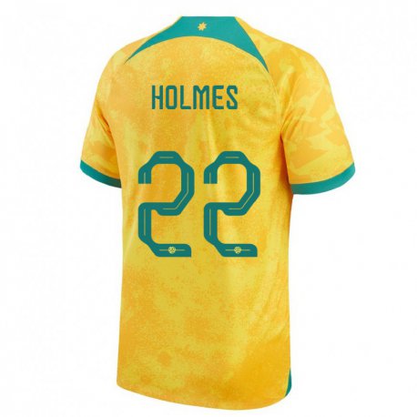 Kandiny Kinder Australische Jordan Holmes #22 Gold Heimtrikot Trikot 22-24 T-shirt