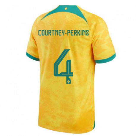 Kandiny Kinder Australische Jordan Courtney Perkins #4 Gold Heimtrikot Trikot 22-24 T-shirt