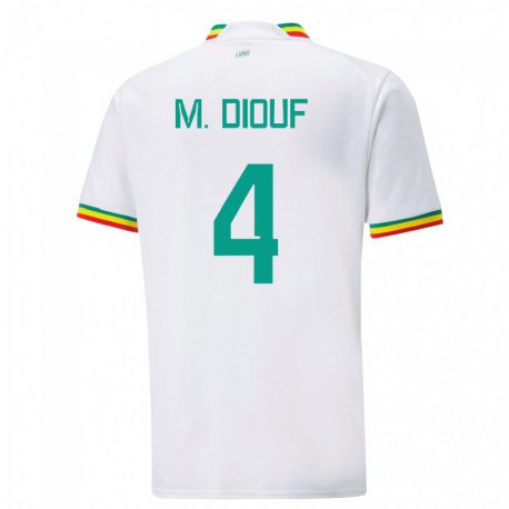 Kandiny Kinder Senegalesische Mame Diarra Diouf #4 Weiß Heimtrikot Trikot 22-24 T-shirt