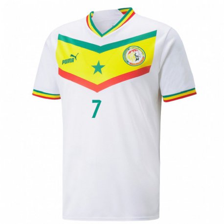 Kandiny Kinder Senegalesische Mama Diop #7 Weiß Heimtrikot Trikot 22-24 T-shirt