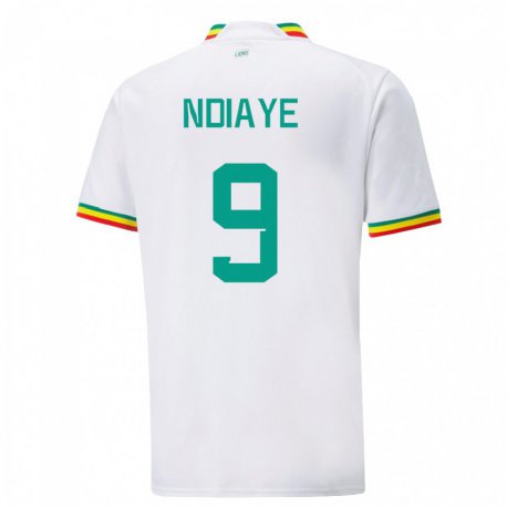 Kandiny Kinder Senegalesische Nguenar Ndiaye #9 Weiß Heimtrikot Trikot 22-24 T-shirt