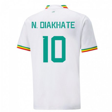 Kandiny Kinder Senegalesische Ndeye Awa Diakhate #10 Weiß Heimtrikot Trikot 22-24 T-shirt