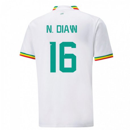 Kandiny Kinder Senegalesische Ndeye Meissa Diaw #16 Weiß Heimtrikot Trikot 22-24 T-shirt