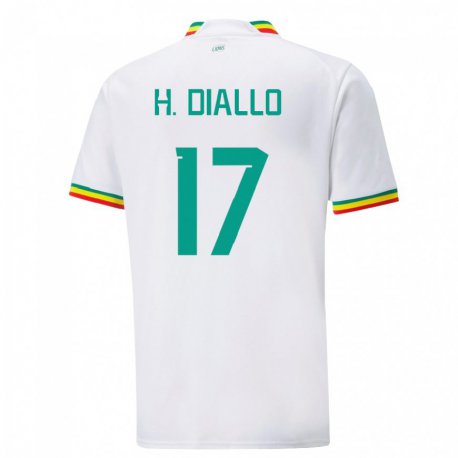 Kandiny Kinder Senegalesische Hapsatou Malado Diallo #17 Weiß Heimtrikot Trikot 22-24 T-shirt